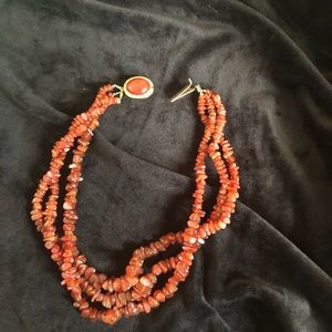 Gorgeous Carnelian necklace cabochon clasp.